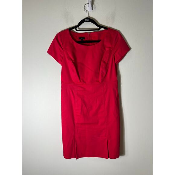 Talbots Deep Pink Cap Sleeve Midi Dress Sz 8P - Picture 1 of 3